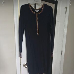 Boden Dark Blue Sweater Dress with Striped Cuffs